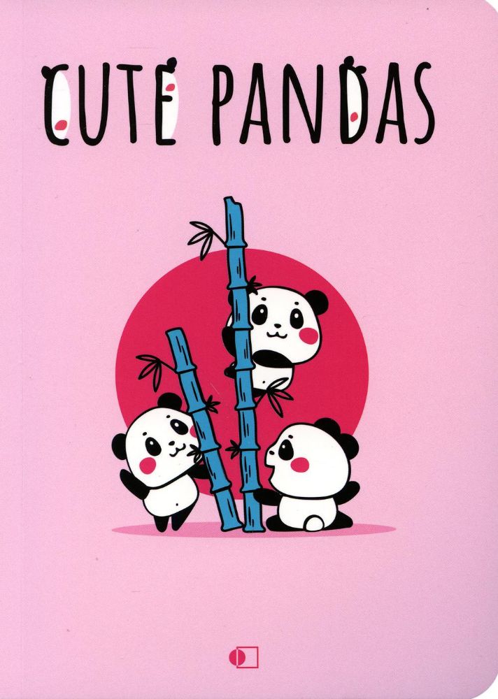 Блокнот Прикольные панды, на шариках / Cute pandas, two (В6, 128 стр., блок розовый)