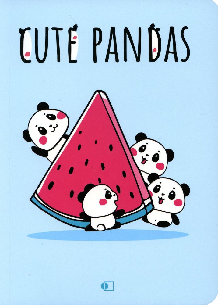 Блокнот Прикольные панды, на арбузе / Cute pandas, four (В6, 128 стр., блок голубой)