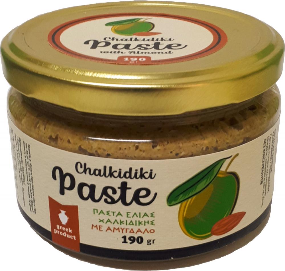 Паста из зеленых оливок Халкидики с миндалем (190 г ст/б)