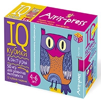 Умные кубики. Контуры. 50 игр для развития интеллекта. 4-6 лет (12 кубиков + задачник)