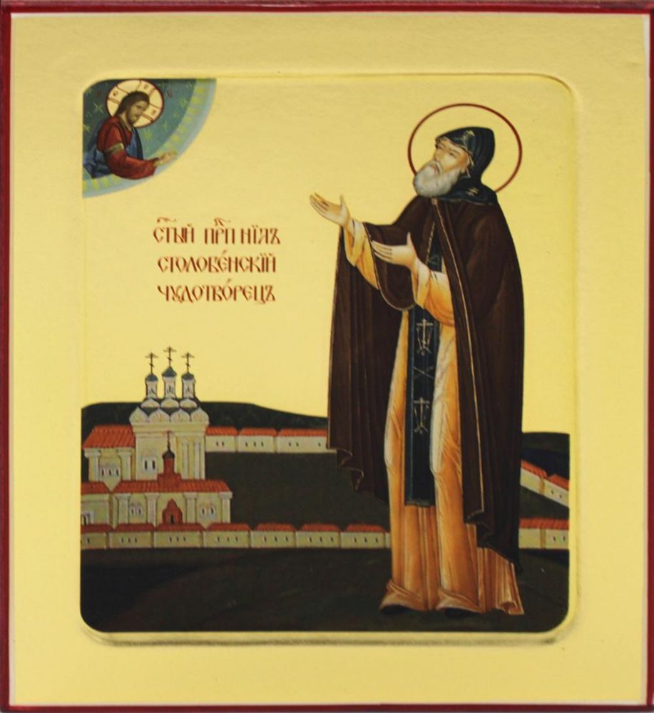 Икона преподобного Нила Столобенского (ростовая) на дереве: 125 х 160