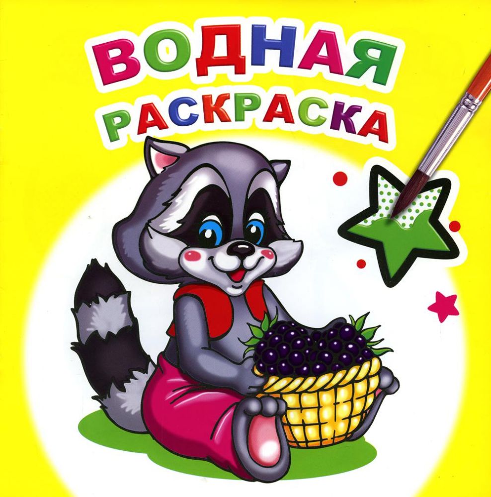 Водная раскраска. Заботливый енот