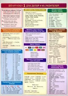 Английский язык. Шпаргалка 1 для детей