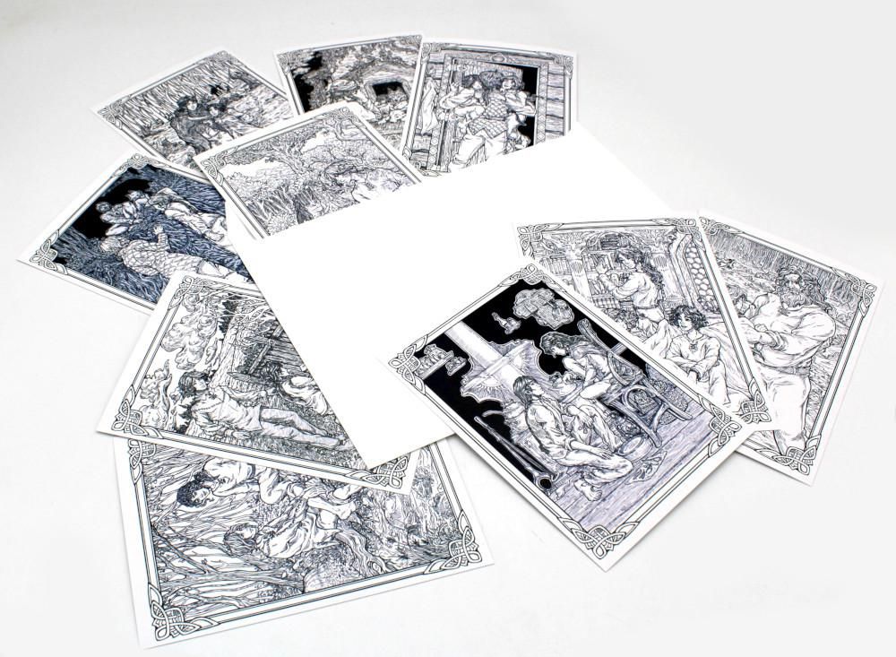 Комплект черно-белых открыток по миру Перовой К. (10 шт в комплекте)