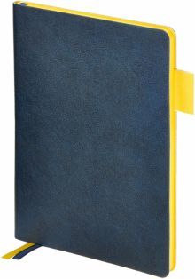 Ежедневник 136л,А5,BOSTON.Т-СИНИЙ.желтый,3-228/15