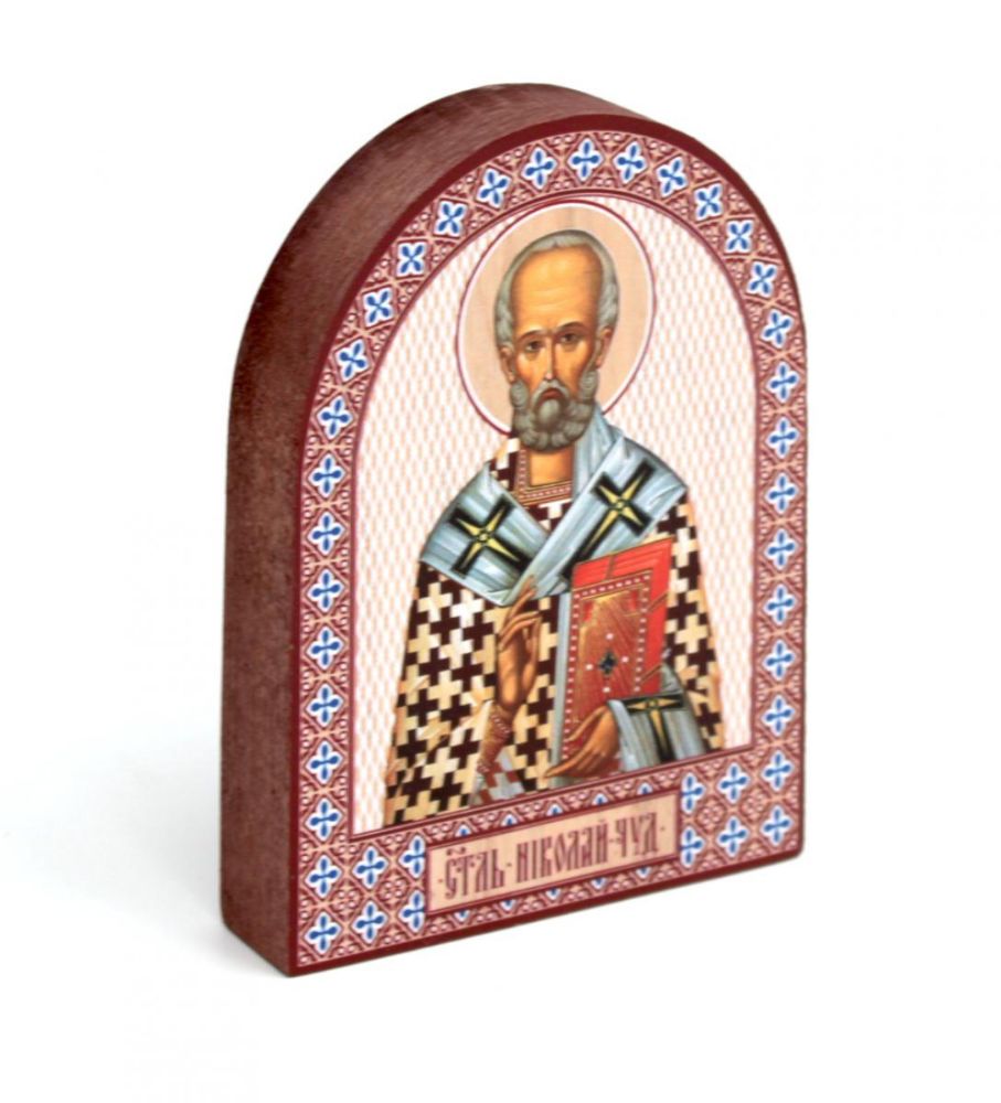 Икона аркой Николай Чудотворец, свт. на дереве: 95 х 120