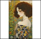 Блокнот Inspiration.Art.Notes.Климт (рыжая,кудрявая девушка,платье в цветочек)