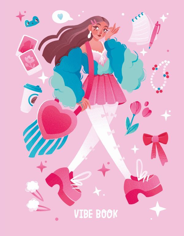 VIBE BOOK. Блокнот для подростков (розовая обложка)