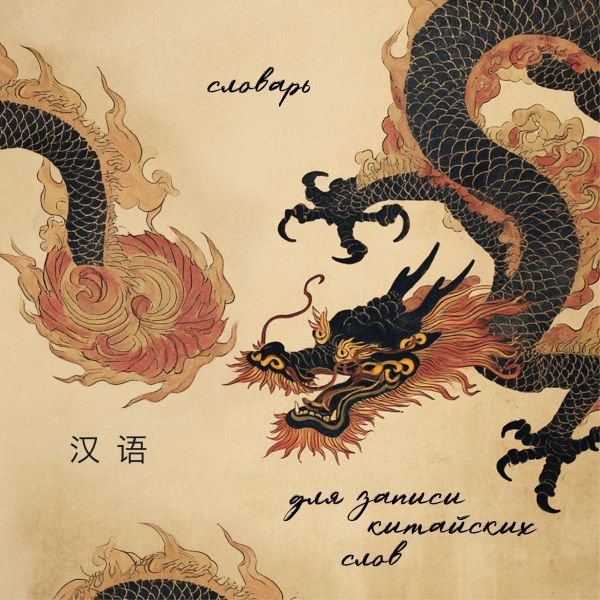Словарь для записи китайских слов (15х15 см) (Винтажный дракон)