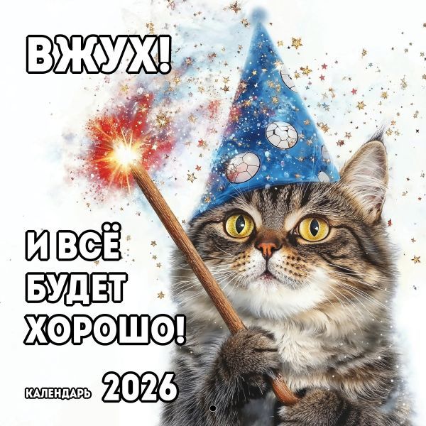 Вжух! И всё будет хорошо! Календарь настенный на 2026 год (300х300 мм)