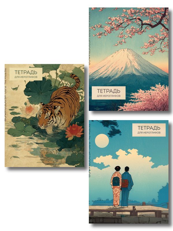 Комплект из 3-х тетрадей для иероглифов (ИК)