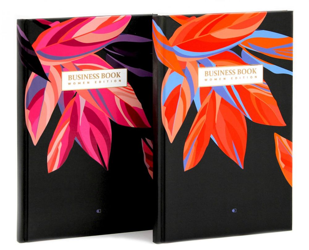 Блокноты Стильный фикус, огненный, цветочный (А5, 160 стр., клетка) (комплект из 2-х блокнотов)