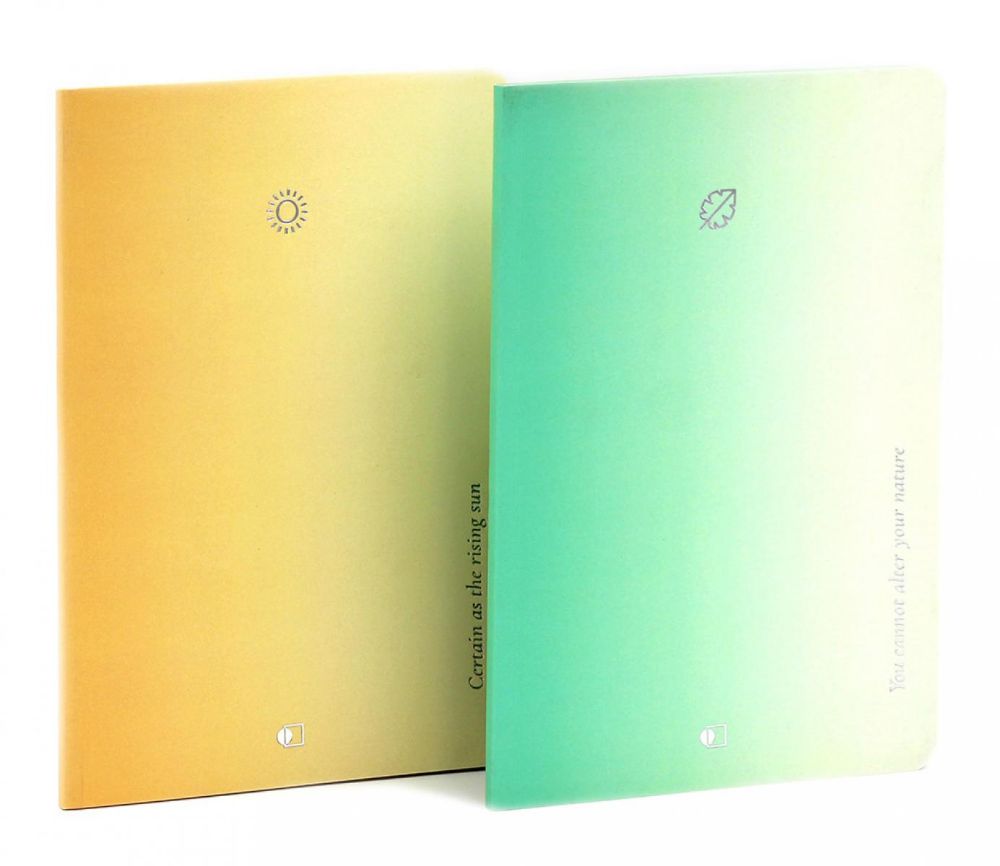 Блокноты Пастельный градиент. Зеленый. Желтый (А5, 128 стр.) (комплект из 2-х блокнотов)