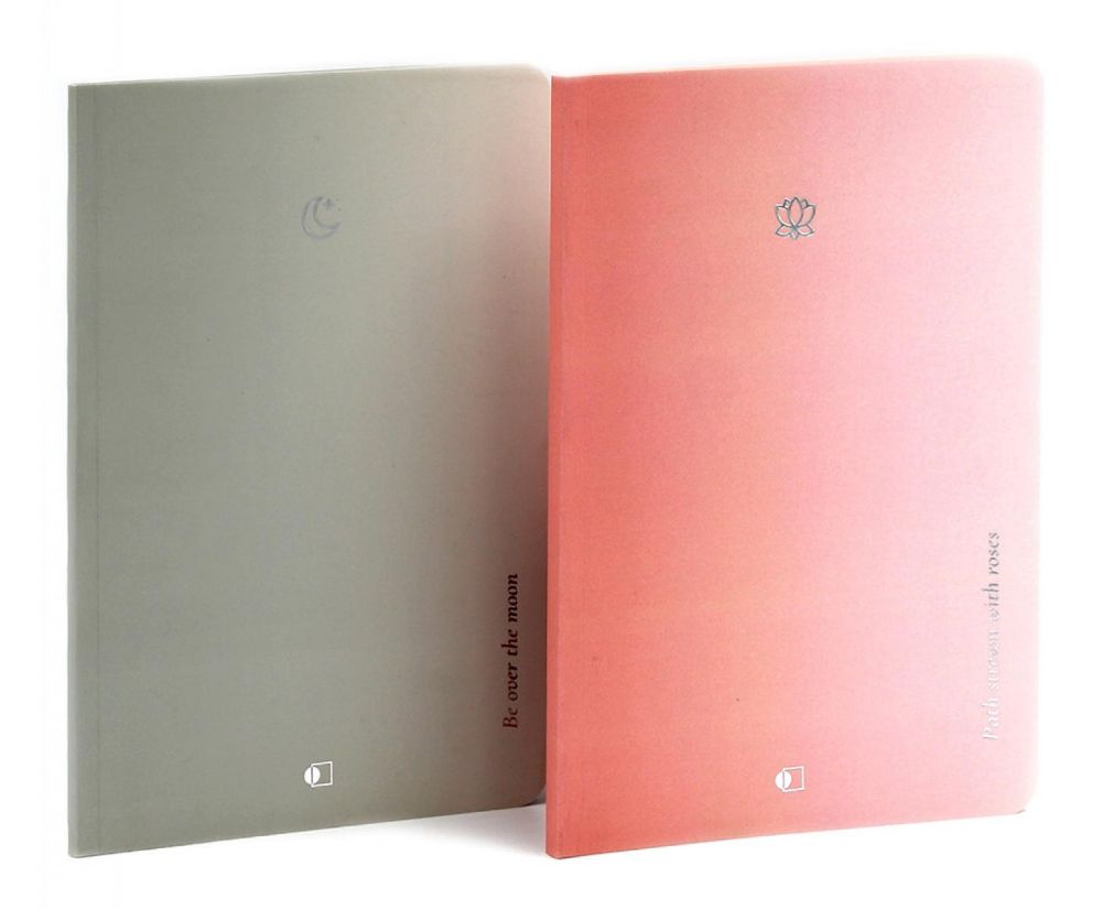 Блокнот Пастельный градиент. Розовый. Графит (А5, 128 стр.) (комплект из 2-х блокнотов)