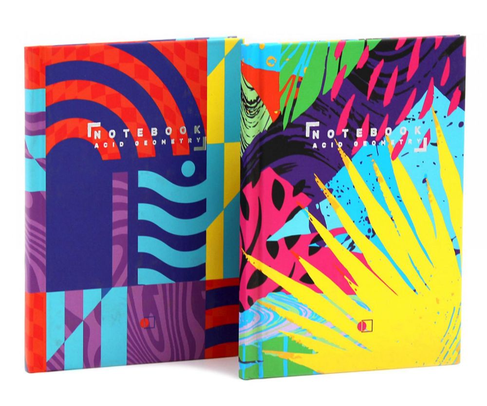 Блокноты Кислотная геометрия: Вспышки, Волны (комплект их 2-х блокнотов)