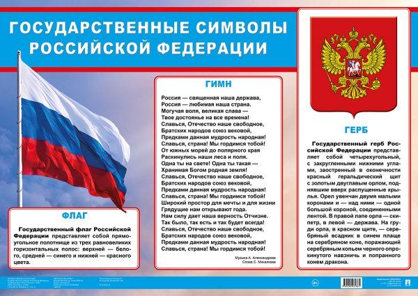 Государственные символы Российской Федерации. Наглядно-оформительский плакат.-М.:Проспект,2024.