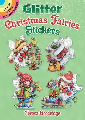 Glitter christmas fairies stickers
