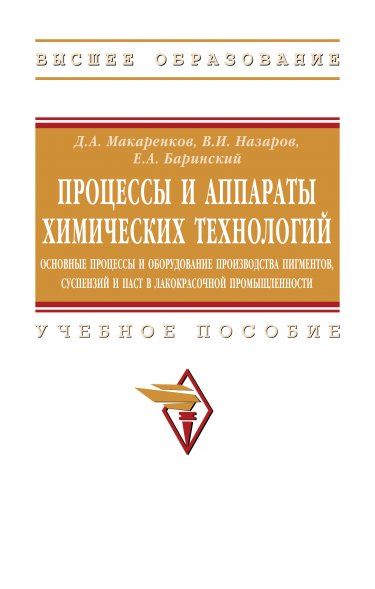 ПРОЦЕССЫ И АППАРАТЫ ХИМИЧЕСКИХ ТЕХНОЛОГИЙ. ОСНОВНЫЕ ПРОЦЕССЫ И ОБОРУДОВАНИЕ ПРОИЗВОДСТВА ПИГМЕНТОВ, СУСПЕНЗИЙ И ПАСТ В ЛАКОКРАСОЧНОЙ ПРОДУКЦИИ, ИЗД.1