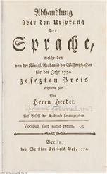 Abhandlung ber den Ursprung der Sprache