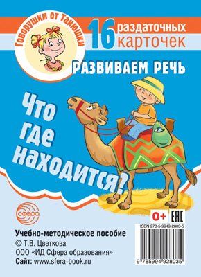 Говорушки от Танюшки. Что где находится Развиваем речь 16 раздаточных карточек с текстом 63х87 мм