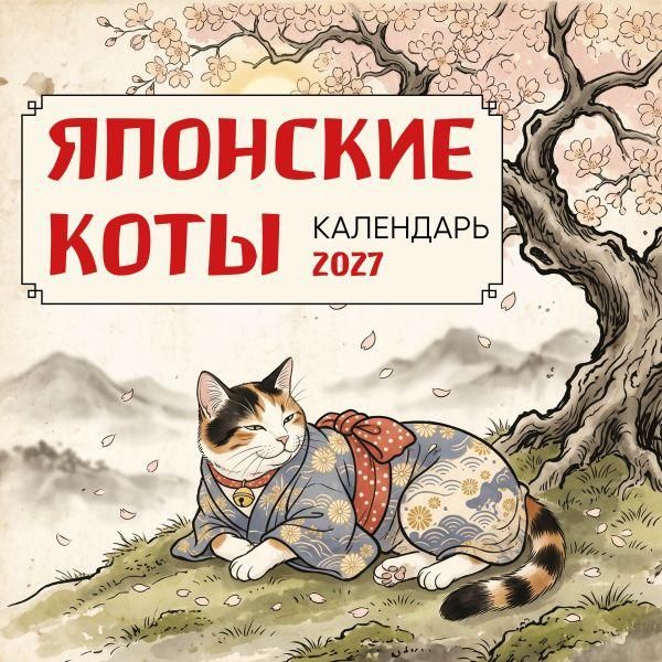 Японские коты. Календарь настенный на 2027 год 300х300 мм