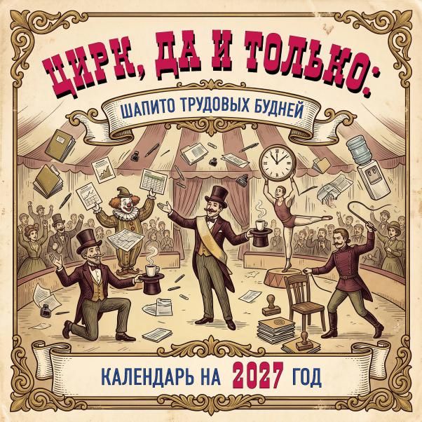 Цирк, да и только: шапито трудовых будней. Календарь настенный на 2027 год 300х300 мм