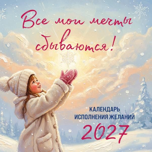 Все мои мечты сбываются. Календарь исполнения желаний настенный на 2027 год 300х300 мм