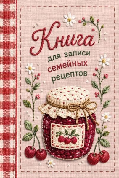 Книга для записи рецептов А5, вышитое гладью варенье, тактильная обложка