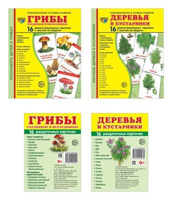 Комплект. Дем. картинки СУПЕР Деревья, грибы 2 формата: 173х220 и 63х87